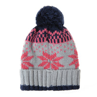 Knit Fairs Isle Nordic Bobble Pom Beanie Hat CR5128