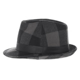 Wool Fedora Hat Glen Tartan Plaid Check Pattern DW6488