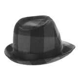 Wool Fedora Hat Glen Tartan Plaid Check Pattern DW6488