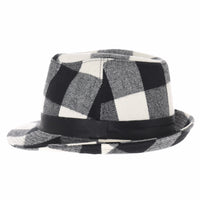 Wool Fedora Hat Glen Tartan Plaid Check Pattern DW6488