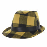 Wool Fedora Hat Glen Tartan Plaid Check Pattern DW6488