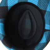 Fedora Hat Gingham Plaid Check Pattern Cotton Hat DW6681