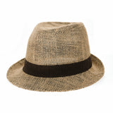 Linen Fedora Hat Paper Straw Banded Summer Cool DW6711