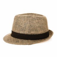 Linen Fedora Hat Paper Straw Banded Summer Cool DW6711