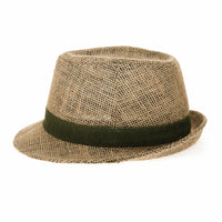 Linen Fedora Hat Paper Straw Banded Summer Cool DW6711