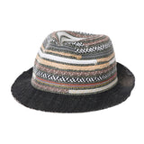 Fedora Hat Summer Cool Aztec Pattern Paperstraw Trilby For Men GN61001