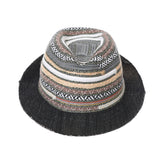 Fedora Hat Summer Cool Aztec Pattern Paperstraw Trilby For Men GN61001