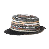 Fedora Hat Summer Cool Aztec Pattern Paperstraw Trilby For Men GN61001