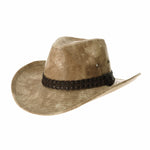 Weathered Faux Leather Outback Hat