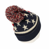 WITHMOONS USA Beanie Hat American Flag Toque Winter Pom Knit Beanies For Men Women JZP0027(Navy) JZP0027