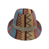 Fedora Hat Aztec Pattern Trilby Short Brim with Band LD61347