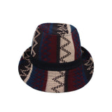 Fedora Hat Aztec Pattern Trilby Short Brim with Band LD61347