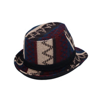 Fedora Hat Aztec Pattern Trilby Short Brim with Band LD61347