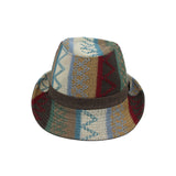 Fedora Hat Aztec Pattern Trilby Short Brim with Band LD61347