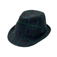 Tartan Plaid Check Pattern Fedora Hat Wool Classic Trilby LD61467