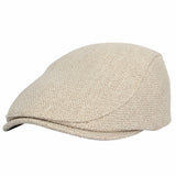 Summer  Linen-Like Fabric Flat Ivy Gatsby Newsboy Hat Driving Cap for Men