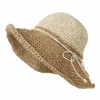 Women Floppy Flanging Straw Sun Hat Summer Beach Cap Wide Brim