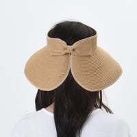 Womens Sun Visor Packable Wide Brim Roll-Up Beach Straw Hat SLV1020