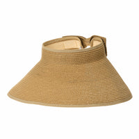 Womens Sun Visor Packable Wide Brim Roll-Up Beach Straw Hat SLV1020