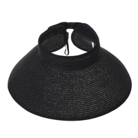 Womens Sun Visor Packable Wide Brim Roll-Up Beach Straw Hat SLV1020