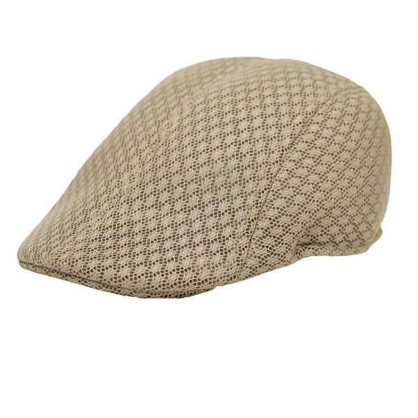 Men Breathable Mesh Summer Hat Newsboy Cap Cabbie Cap