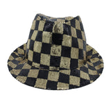 Sequins Bling Fedora Hat Sparkle Shining Bucket Cap for Adults Costume YT61411