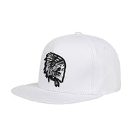Chief Indians Skull Patch Cotton Snapback Hat Flat Brim Baseball Cap YZ20168