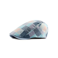 Colorful Newsboy Flat Cap Cotton Check Plaid Cabbie Gatsby Golf Beret Hat