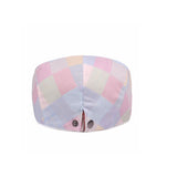 Colorful Newsboy Flat Cap Cotton Check Plaid Cabbie Gatsby Golf Beret Hat YZ30106