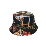 Cotton Reversible Bucket Hat Colorful Tropical Print Double Side Wear Fisherman Cap YZB0120