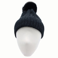 Winter Pom Beanie Fleece Twist Knit Hat Slouchy Cap YZP0090