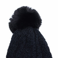 Winter Pom Beanie Fleece Twist Knit Hat Slouchy Cap YZP0090