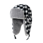 Plaid Winter Trapper Skiing Trooper Hat Ear Flap Cap