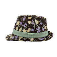 Flower Pattern Fedora Hat Short Brim Sun Hat Classic Trilby LD61546