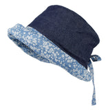 Cotton Denim Bucket Hat Women Floral Foldable Lady Cap SLB1255