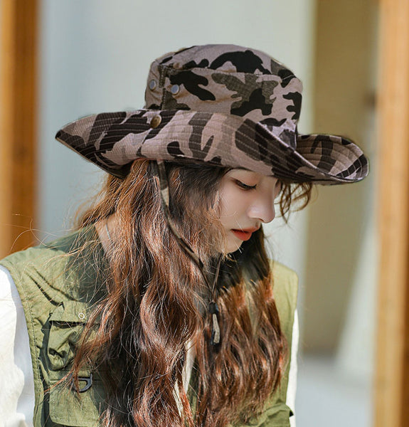 Wide Brim Boonie Bush Hat Military Camouflage Outdoor Fishing Hat